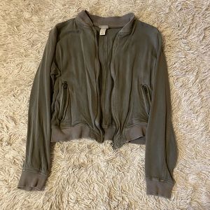 Olive green bomber jacket